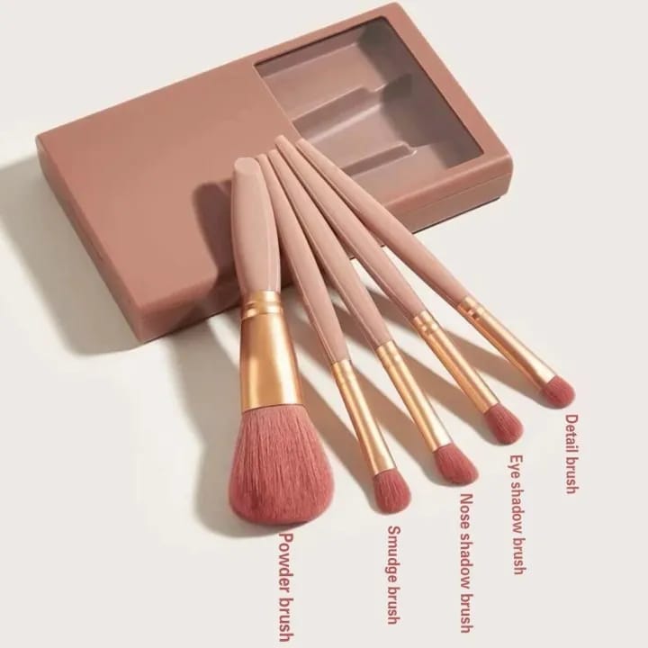 Prime Picks Premium Travel Makeup Brushes Set with Case and Mirror | Professional Mini Portable Makeup Brush Kit 5pcs | Premium Synthetic Soft Foundation | Eyeshadow | Concealer | Powder | Blending Cosmetic Tools - image 5
