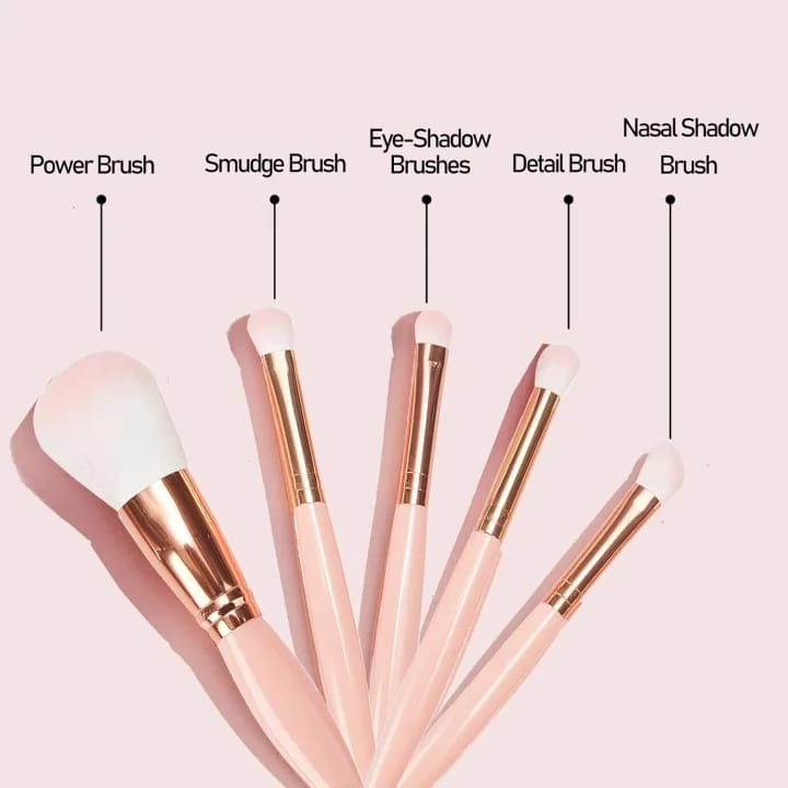 Prime Picks Premium Travel Makeup Brushes Set with Case and Mirror | Professional Mini Portable Makeup Brush Kit 5pcs | Premium Synthetic Soft Foundation | Eyeshadow | Concealer | Powder | Blending Cosmetic Tools - image 3