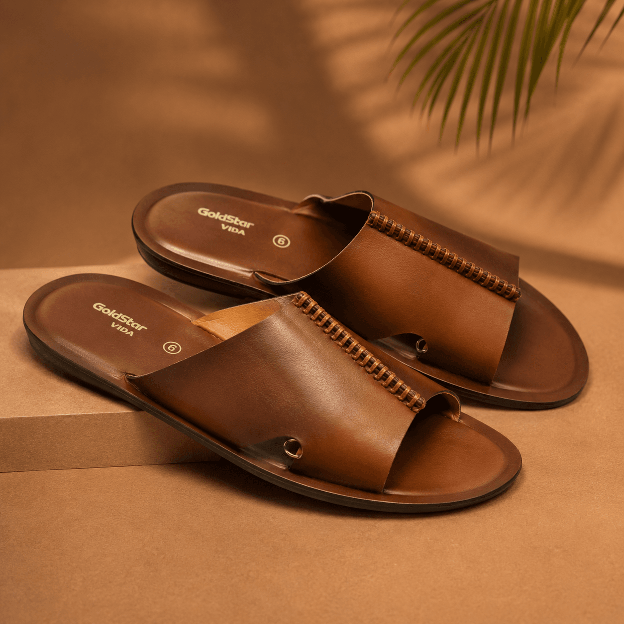 Goldstar ARI-5024 Men'S Casual Slippers (Tan) Comfortable Daily Wear - image 1