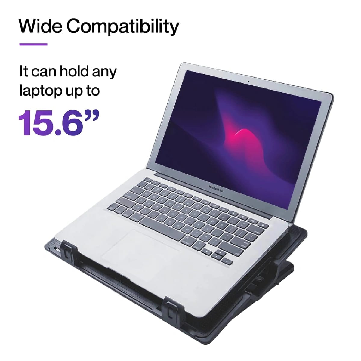 Dual Fan Laptop Cooling Pad/Notepad And Laptop Stand | Blue LED Light | 4 Adjustment Levels | - image 2