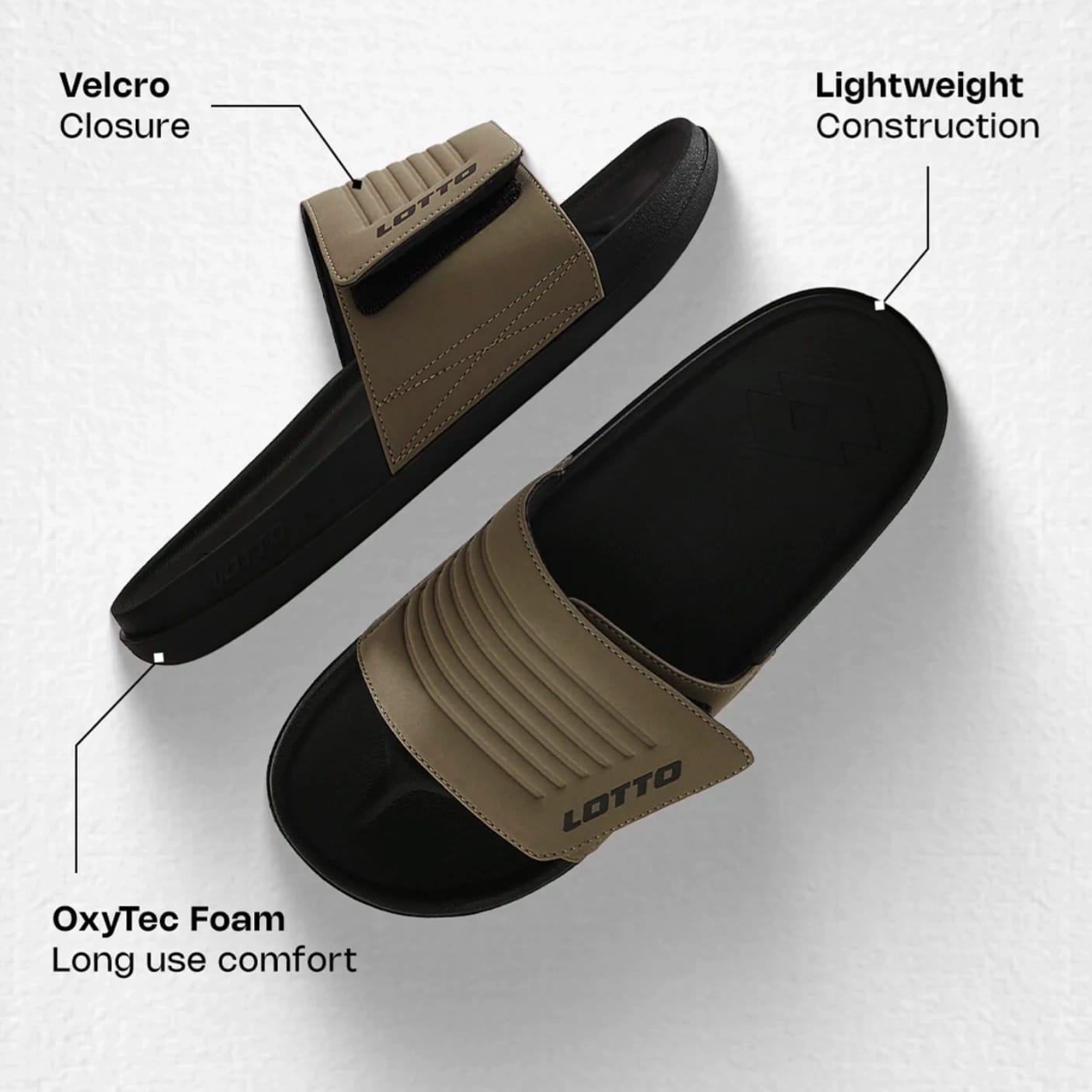 Lotto Enduro X Black Fossil Slides for Men - image 2