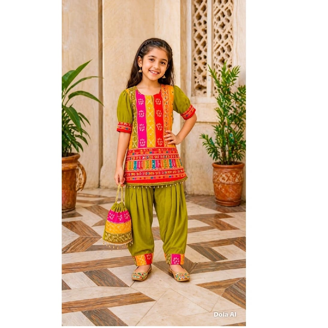 Rajsthani Baby Suit Set (Light Green)