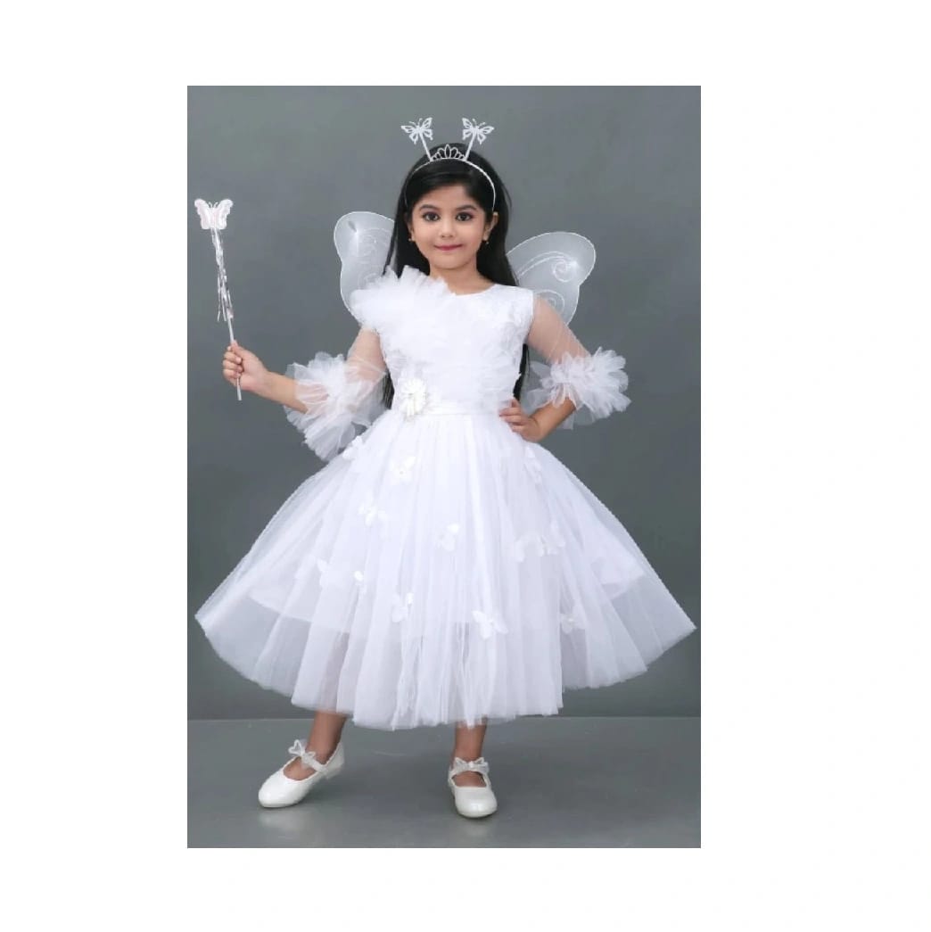 Butterfly Pari Frock Set (White) - image 1