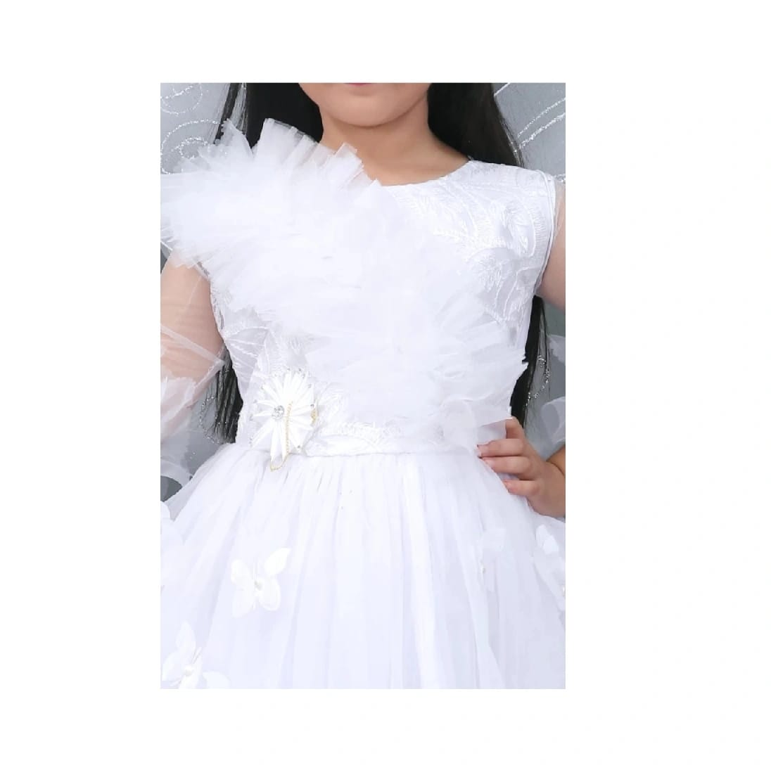 Butterfly Pari Frock Set (White) - image 4