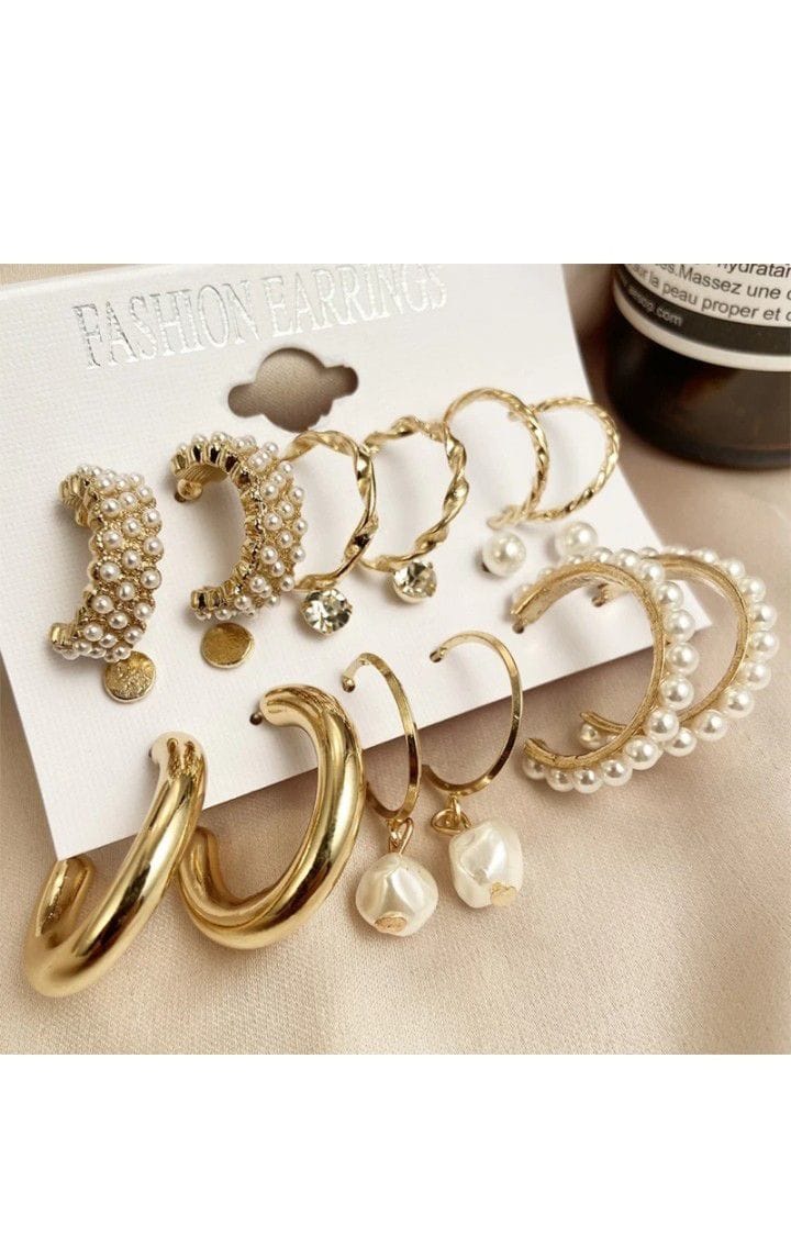 Adjustable Earing Gold Plated Combo 9 Set Jora - image 1