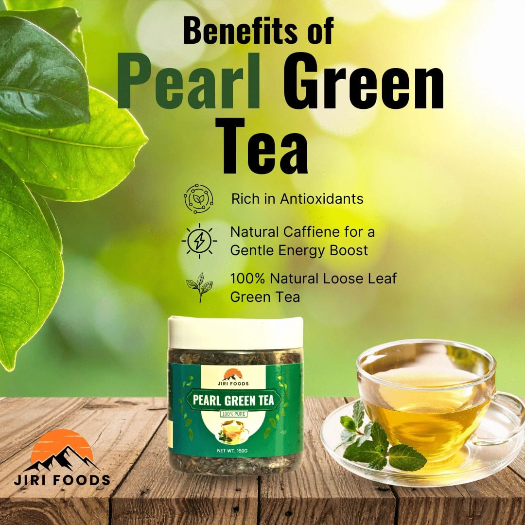 Jiri Foods Pearl Green Tea 100% Natural - image 2