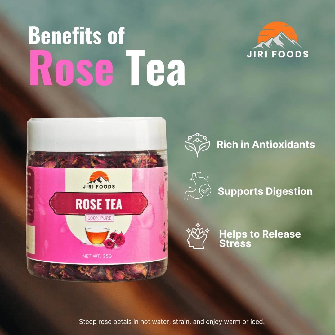 Jiri Foods Rose Tea 100% Pure 35g - image 2