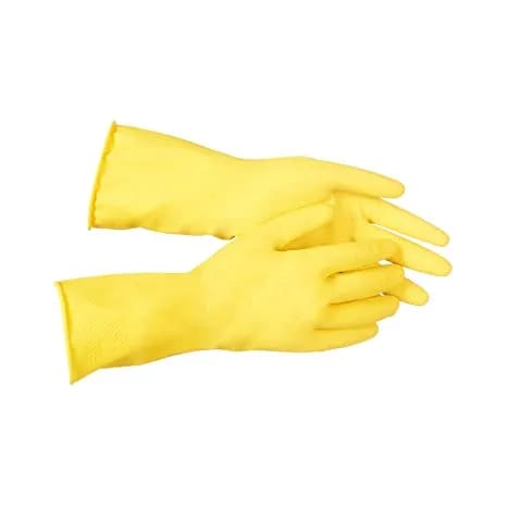 Professional Reusable Rubber Gloves - Large, Yellow - image 3