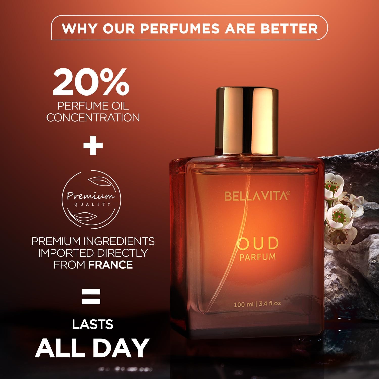 Bella Vita Oud Parfum | Long Lasting Perfume For Man And Women | EDP 100ml - image 3