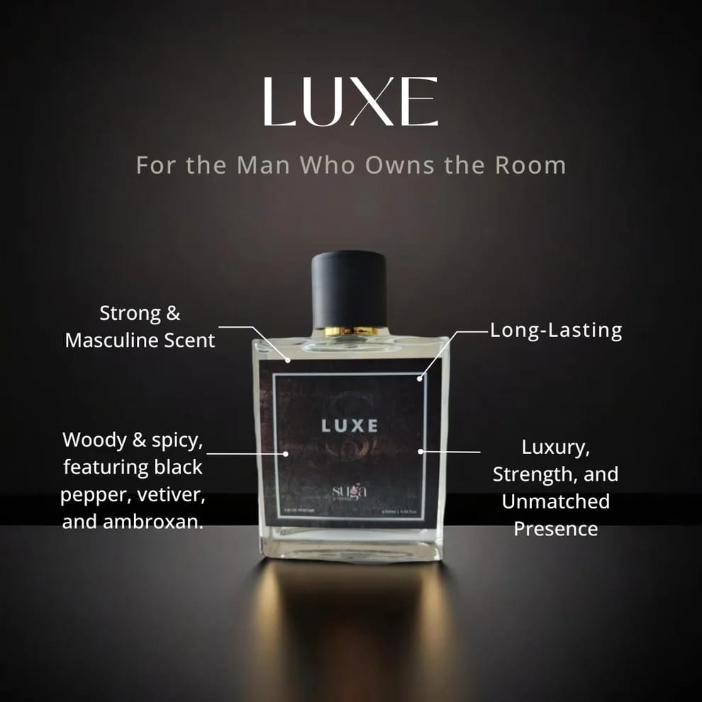 Luxe By Suga Perfumes – Sophisticated Woody Eau De Parfum For Men, Long-Lasting Scent With Bergamot, Cedarwood & Ambergris, 100ml | Premium Gift For Him - image 4