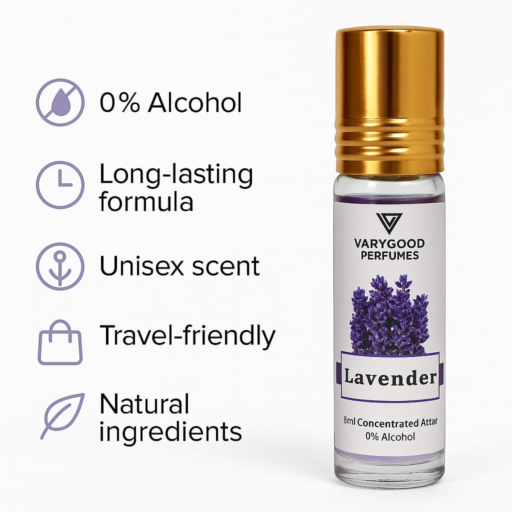 VaryGood Lavender Attar Roll On - 8ml Alcohol-Free Concentrated Perfume For Men & Women | Long Lasting Calming Scent - image 3