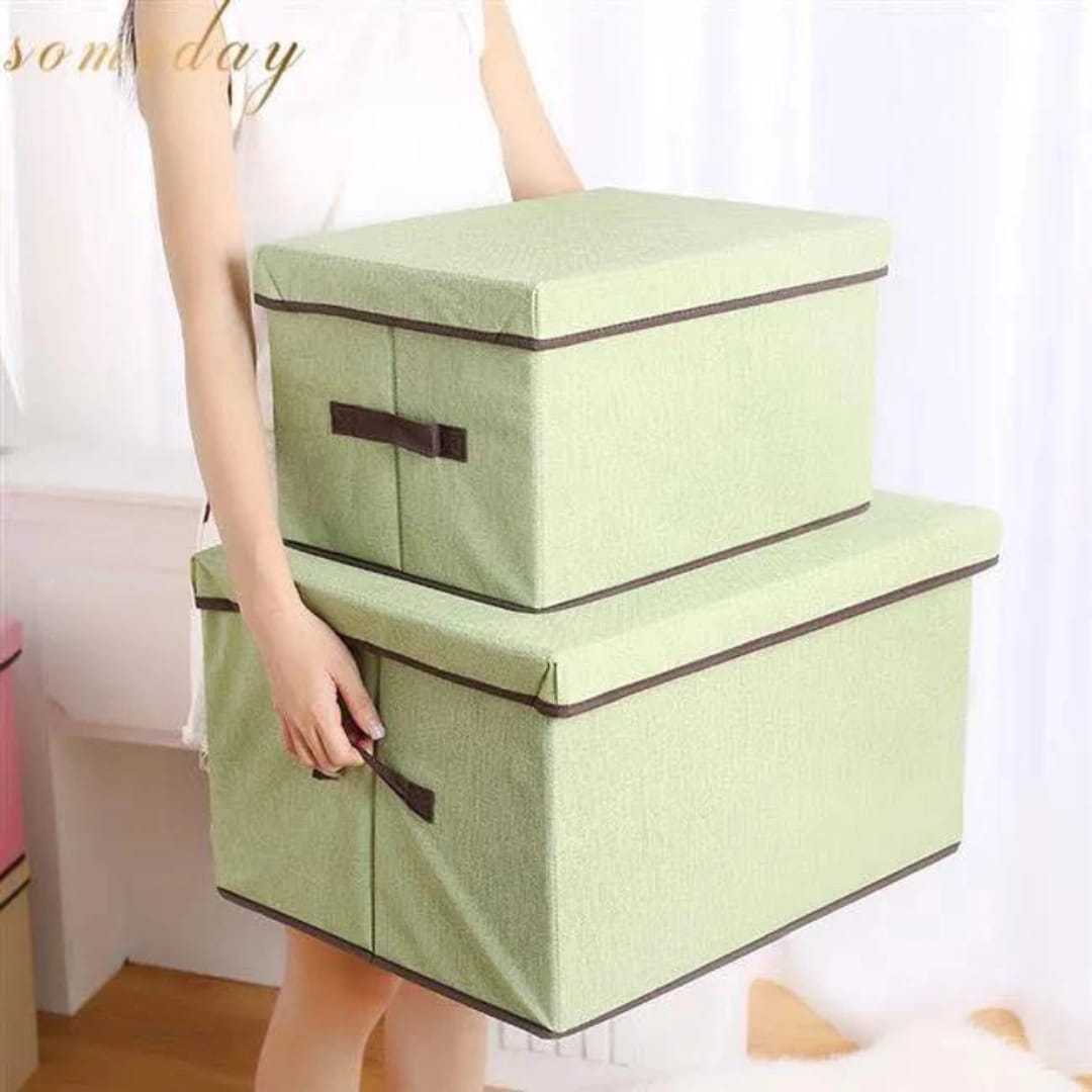 2 Piece Set Multifunctional Foldable Basket and Storage Clothes Space Saving Organizer for Toys, Accessories, Books, Shoes, Clothe - image 3