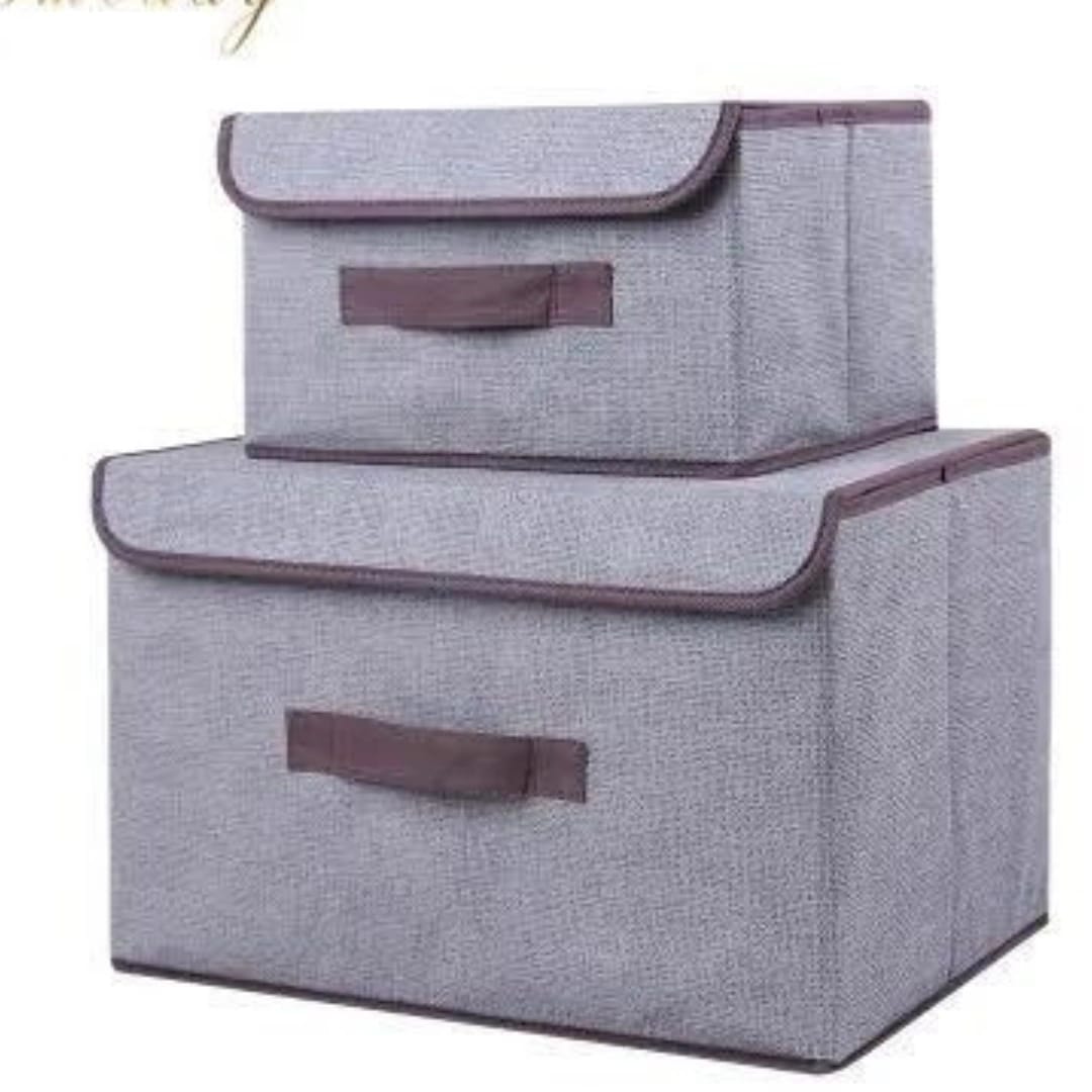 2 Piece Set Multifunctional Foldable Basket and Storage Clothes Space Saving Organizer for Toys, Accessories, Books, Shoes, Clothe - image 4