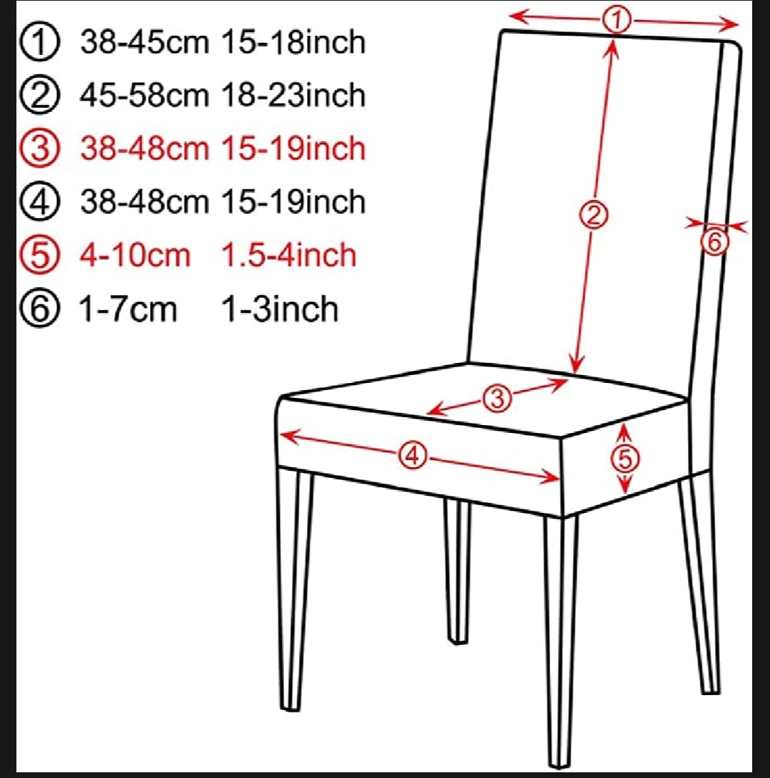 Jhumer Elastic Chair Cover, Stretch Removable Washable Short Dining Seat Slipcover Protector Seat Covers 4 pcs 6 pcs - image 5
