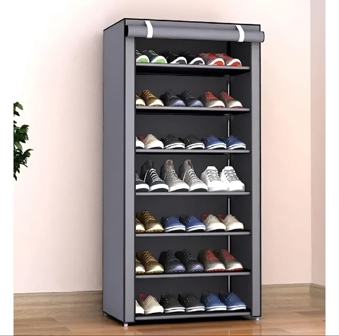 Shoe Cabinet 4 Layer 5 Layer 6 layer 7 layer Shoe Rack Organiser(With Cloth) - Multi-Layered Easy To Install And Portable Shoe Rack | - image 1