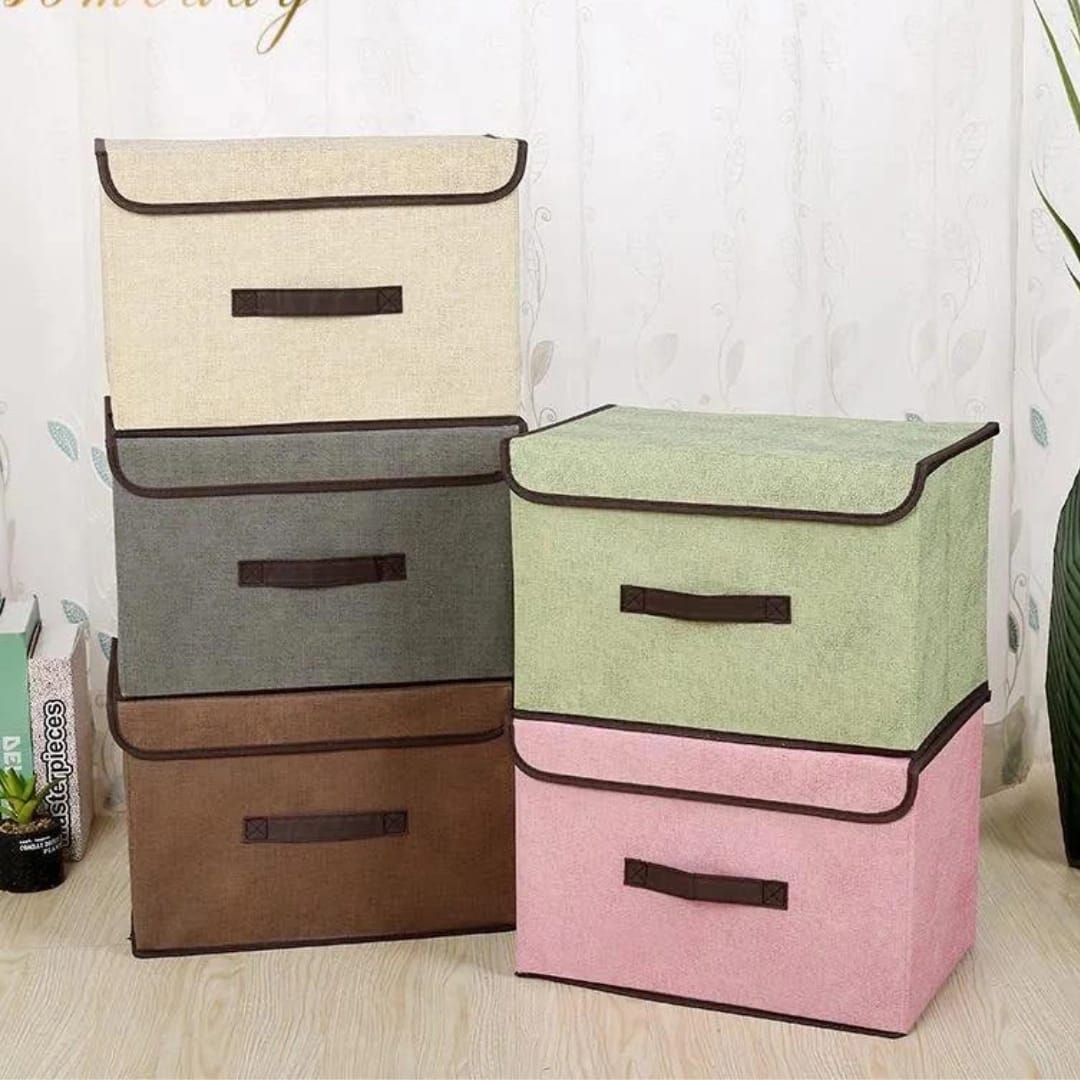 2 Piece Set Multifunctional Foldable Basket and Storage Clothes Space Saving Organizer for Toys, Accessories, Books, Shoes, Clothe - image 2