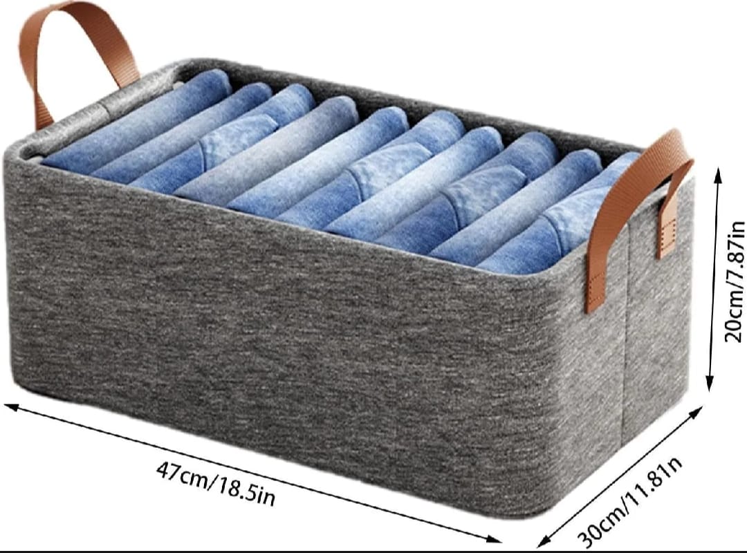 Foldable Wardrobe Clothes Organizer for Jeans, Large Drawer Organizer for Folded Clothes - image 2