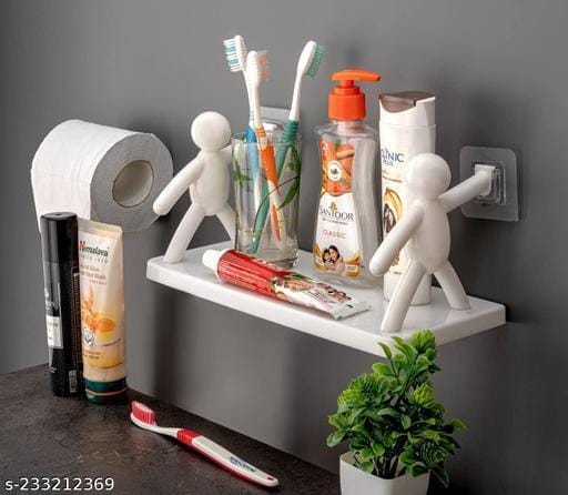 Self Adhesive Multipurpose Bathroom ,Toilet, Office Shelf Stand Holder Rack Storage Box - image 1