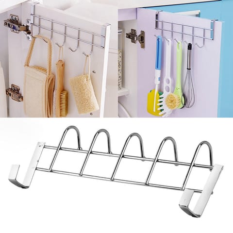 Multifunctional Over The Cabinet Hanger With 5 Hooks - image 1