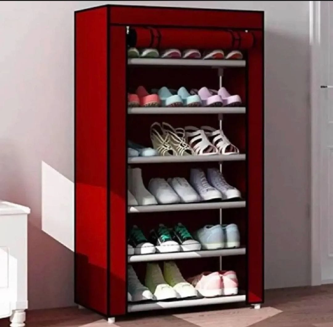 Shoe Cabinet 4 Layer 5 Layer 6 layer 7 layer Shoe Rack Organiser(With Cloth) - Multi-Layered Easy To Install And Portable Shoe Rack | - image 2
