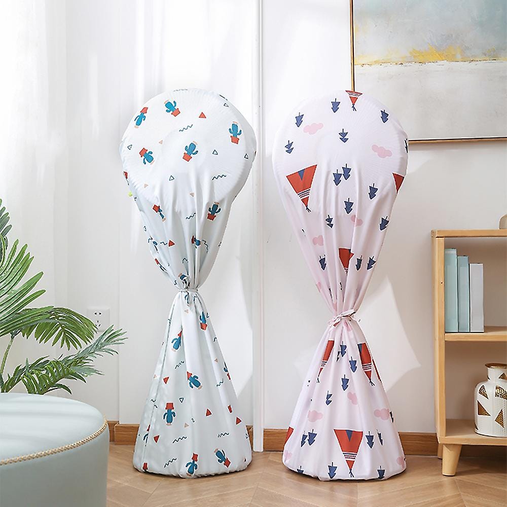Full Body Round Electric Fan Dust Proof Cover Lace Up Design Comfortable Touch Electric Fan Cover - image 1