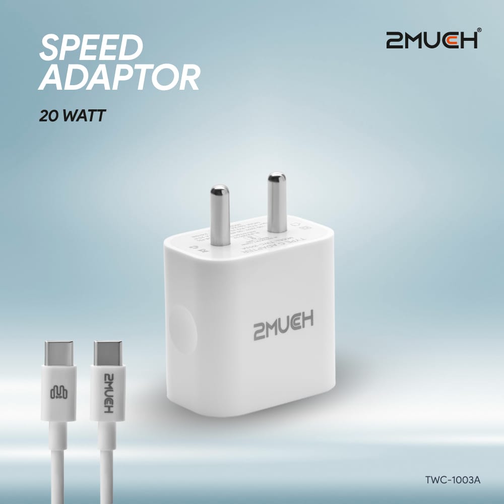 2MUCH SPEED 25WATT CHARGER TWC-1003A, – 25W Fast Charging With A Type-C To C Cable For Quick And Stable Power Delivery. - image 1