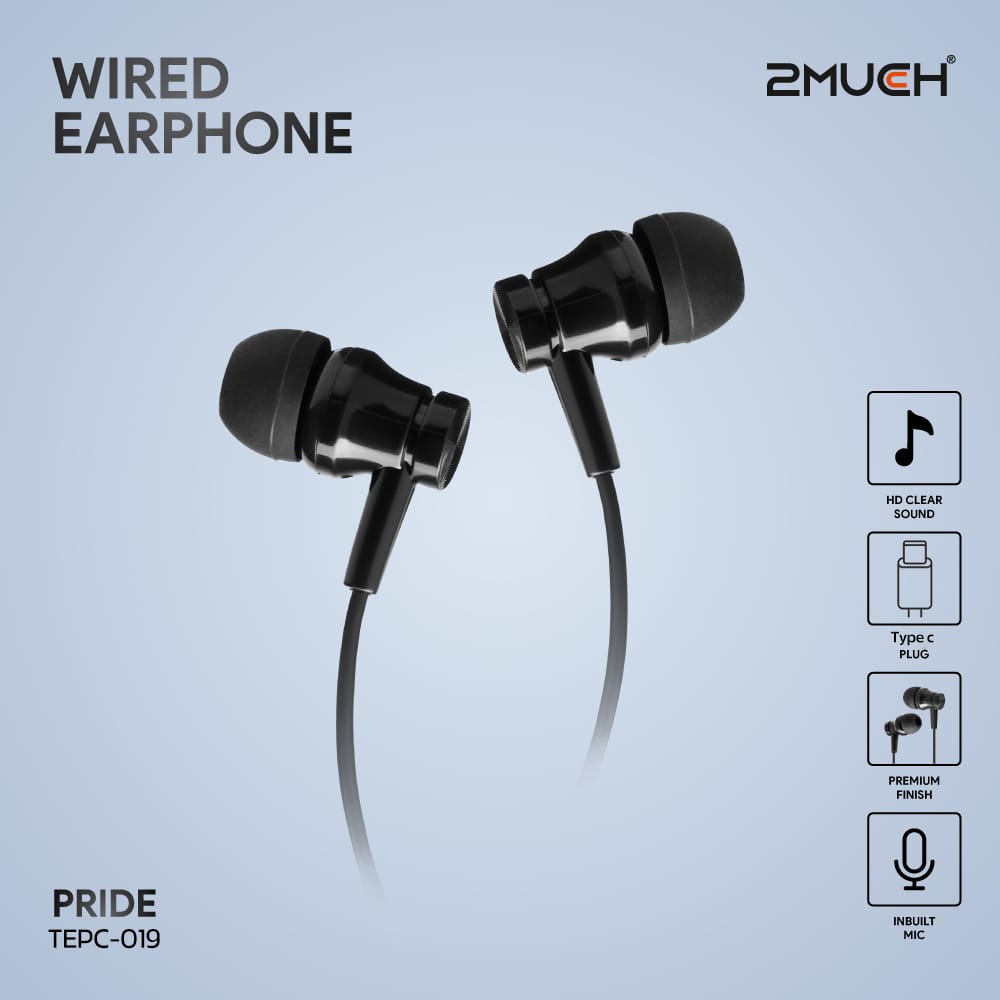 2MUCH PRIDE WIRES EARPHONE TEPC-019 , —This Premium Black Full-Ear Wired Earphone Has A 1.2m Cable And Type-C Plug For Enhanced Sound Quality. - image 4