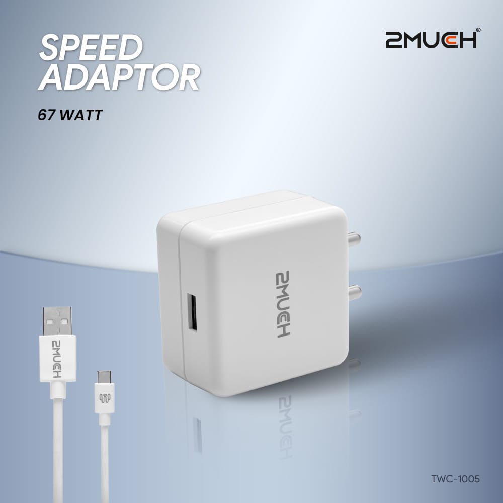 2MUCH SPEED 67WATT CHARGER TWC-1005, – High-Speed 67W Charging With A Type-C Port And Supervooc Cable For Universal Compatibility. - image 2