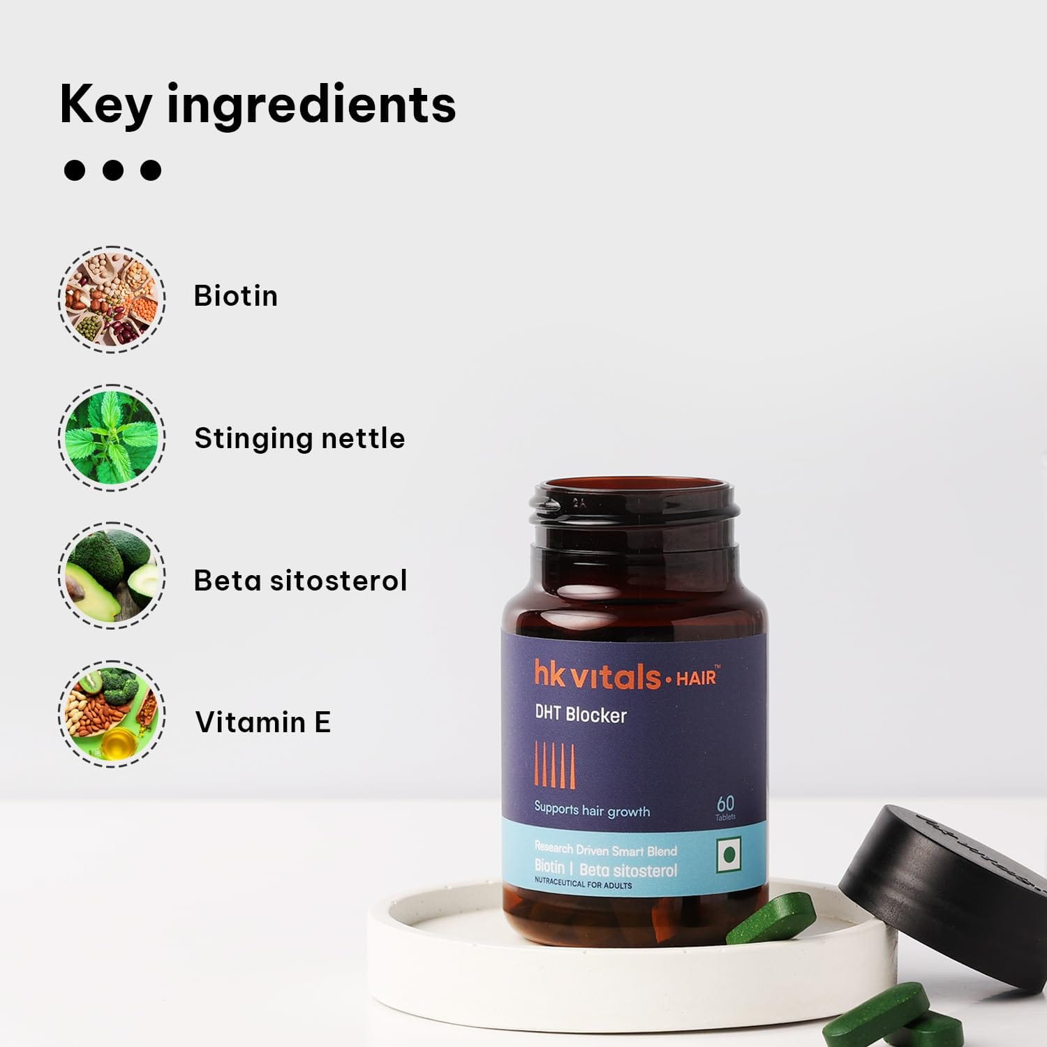 HealthKart DHT Blocker with Biotin 60 capsules Helps Reduce Hair Fall & Stimulates Hair Growth - image 2