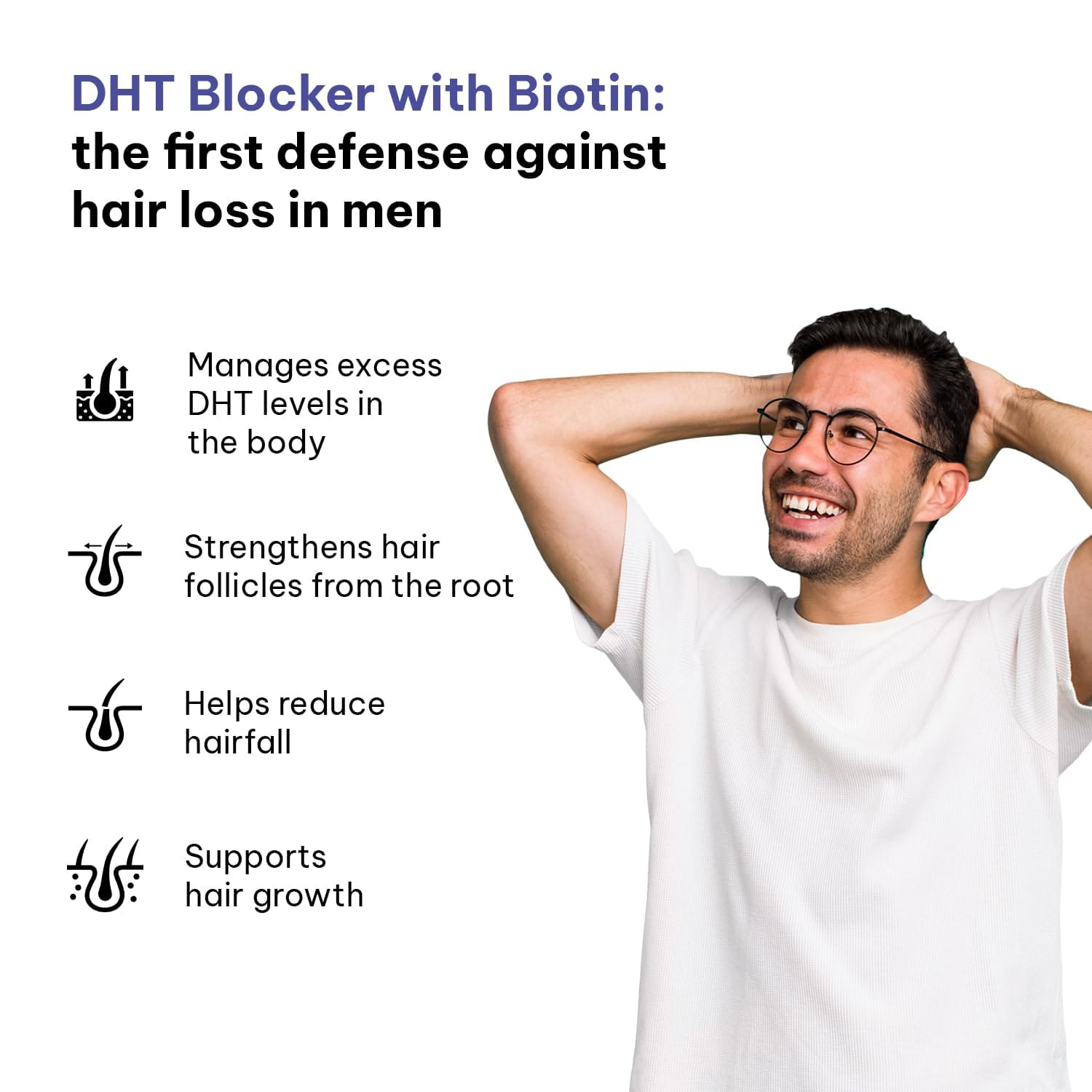 HealthKart DHT Blocker with Biotin 60 capsules Helps Reduce Hair Fall & Stimulates Hair Growth - image 3