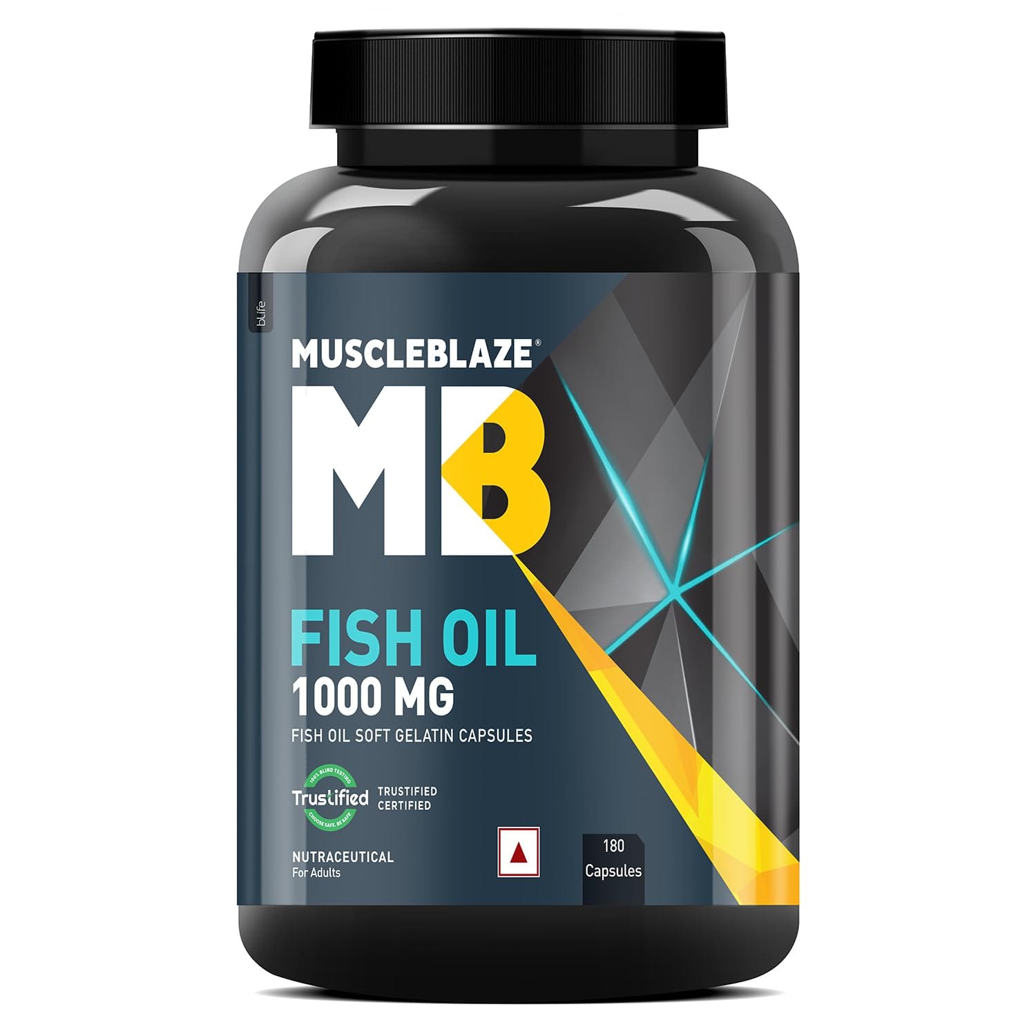 MuscleBlaze Fish Oil Omega 3 1000mg 180 Capsules with 300mg EPA DHA Labdoor USA Certified - image 1