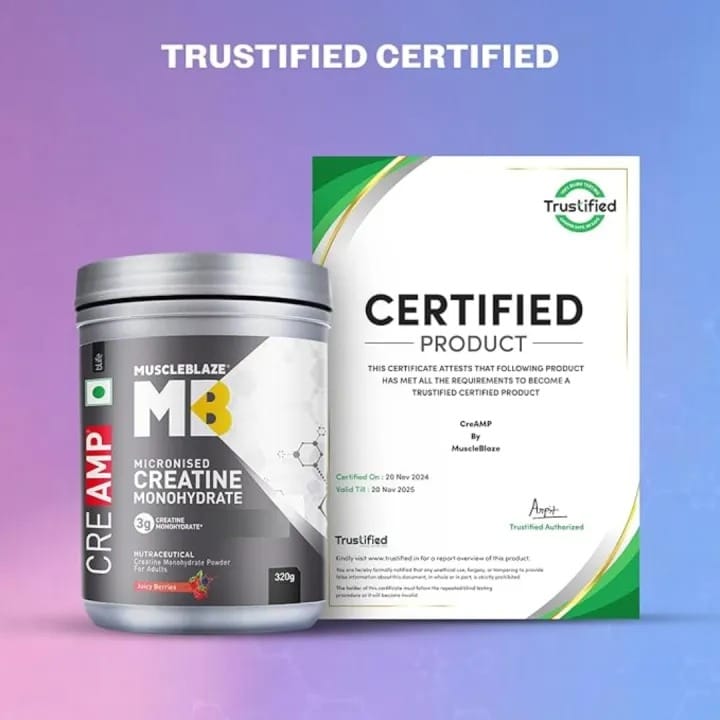 MuscleBlaze Creatine Monohydrate 320 Grams Orange Flavor With CREAMP Micronized Powder For Muscle Building - image 3