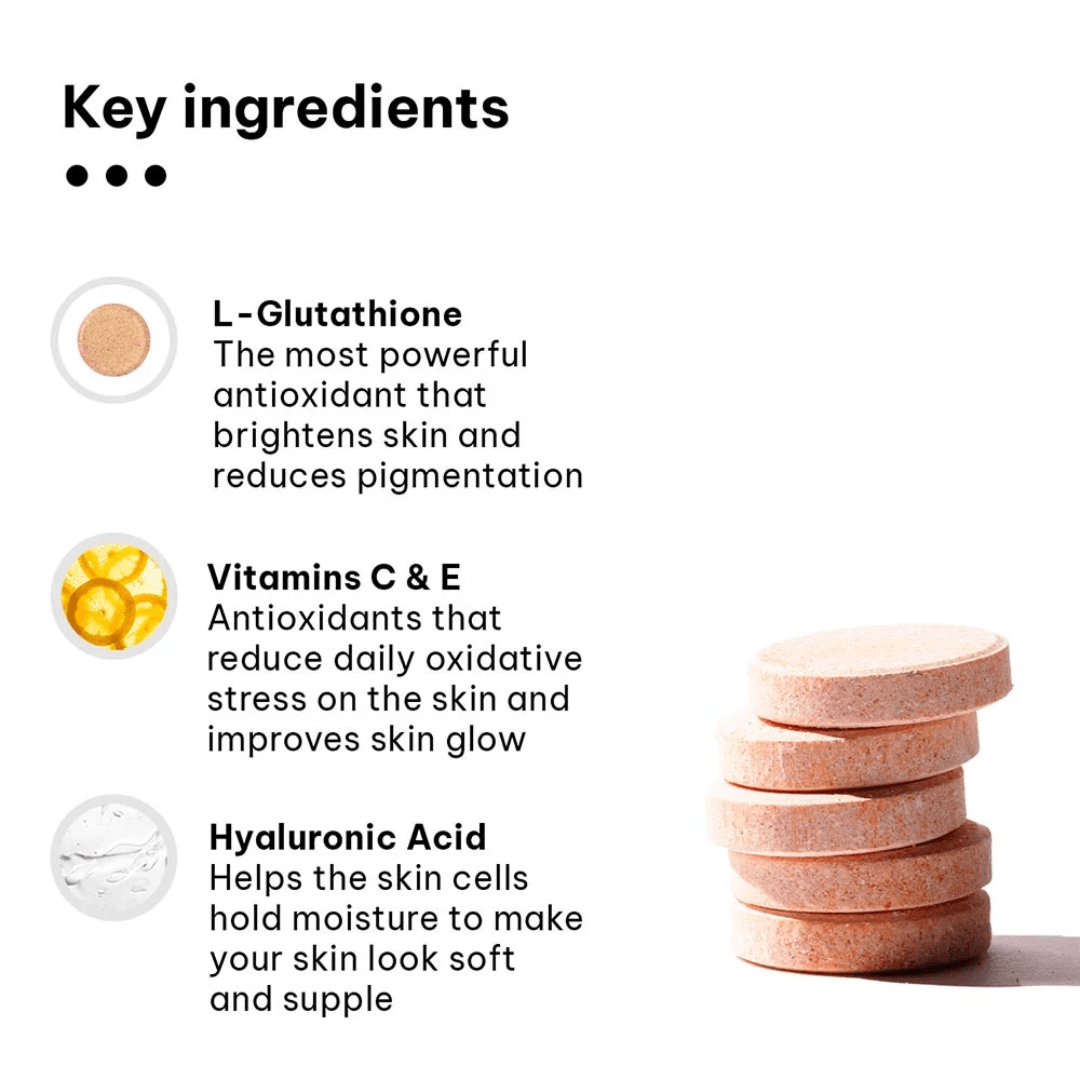 HK Vitals Glutathione 15 Effervescent Tablets L-Glutathione Tablets with Vitamin C & E for Skin Glow & Hydration No Added Sugar - image 2