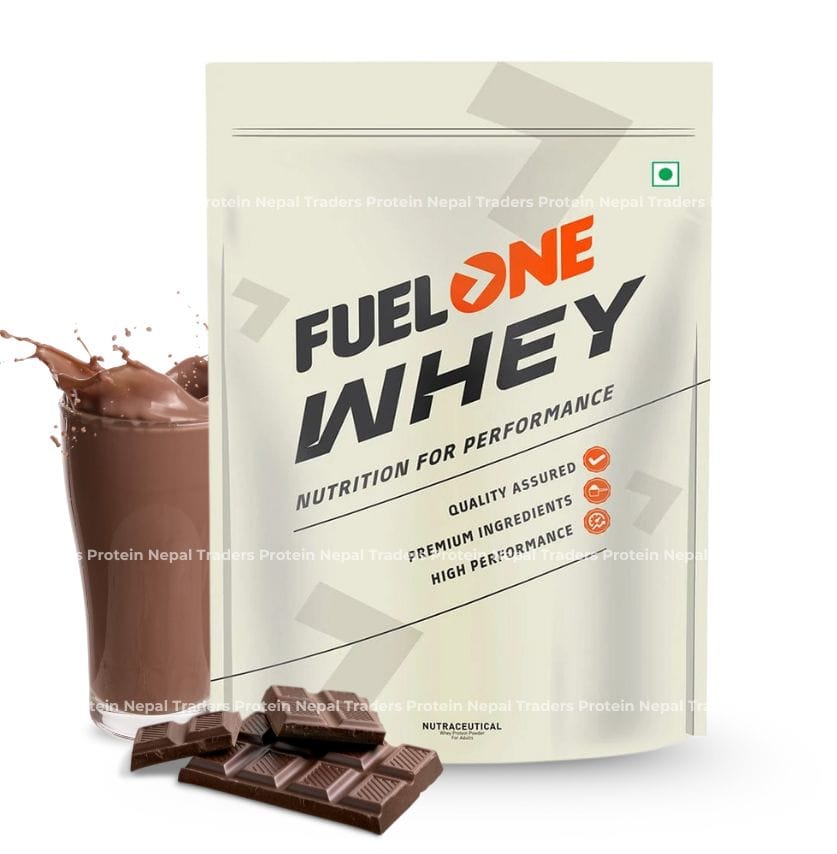 MuscleBlaze Fuel One Whey Protein Powder 1kg Chocolate Flavor 24g Protein 5.3g BCAA 11.3g EAA 4.2g Glutamine - image 1