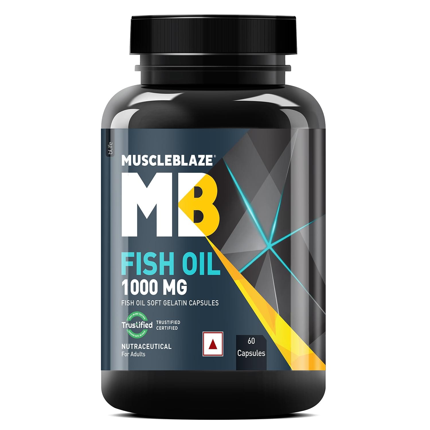 MuscleBlaze Fish Oil Omega 3 1000mg 60 Capsules with 300mg EPA DHA Labdoor USA Certified - image 1