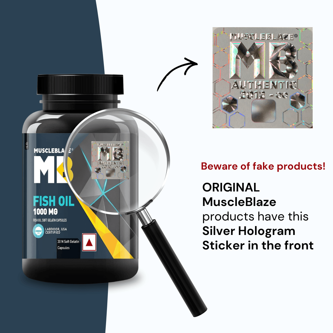 MuscleBlaze Fish Oil Omega 3 1000mg 60 Capsules with 300mg EPA DHA Labdoor USA Certified - image 2