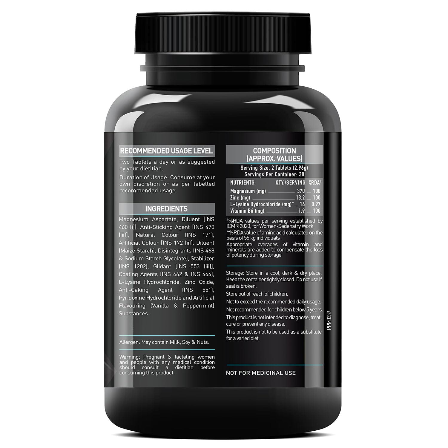 MuscleBlaze ZMA 60 Tablets 100% RDA of Zinc Magnesium Aspartate and Vitamin B6 For Muscle Strength & Recovery - image 2