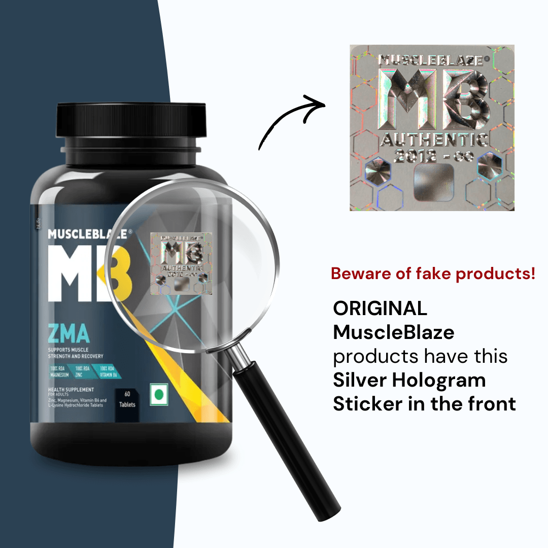 MuscleBlaze ZMA 60 Tablets 100% RDA of Zinc Magnesium Aspartate and Vitamin B6 For Muscle Strength & Recovery - image 6