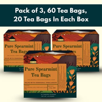 Pure Spearmint Tea For Acne & Hormonal Skin | Herbal Wellness Tea| Pack Of 3, 60 Tea Bags | Spearmint Tea Bags - Tagless Tea Bags | No Added Green Tea | PCOS & Hormonal Balance | Slim & Detox Tea - image 2