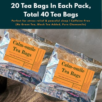 Chamomile Tea | Chamomile Tea Bag | 40 Bleach-Free Tea Bags (2 Refill Packs Of 20 Each) | Caffeine-Free Sleep Tea | Pure Chamomile Flowers – No Green Or Black Tea | TEA AMO - image 2