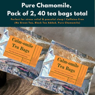 Chamomile Tea | Chamomile Tea Bag | 40 Bleach-Free Tea Bags (2 Refill Packs Of 20 Each) | Caffeine-Free Sleep Tea | Pure Chamomile Flowers – No Green Or Black Tea | TEA AMO - image 1