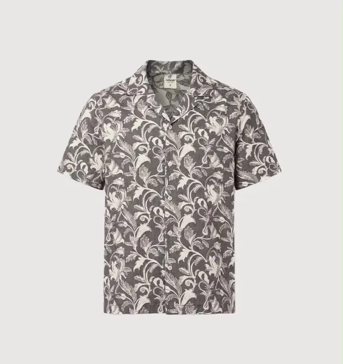 Neboer Men's Cotton Floral Print Shirt / Premium Short Sleeve Cuban Collar Summer Shirt For Men/ cotton shirt for men