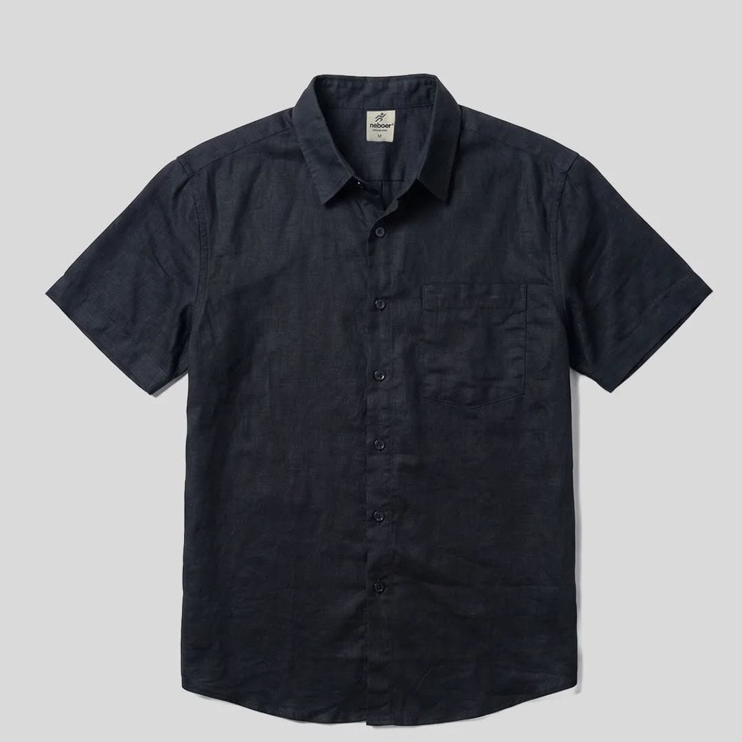 Neboer Men'S Premium Linen Short Sleeve Button-Down Shirt | Breathable Casual Summer Wear For Men | Linen Short For Men - image 1