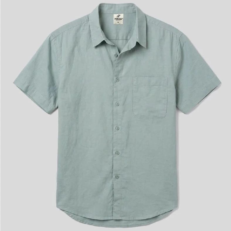 Neboer Men'S Premium Linen Short Sleeve Button-Down Shirt | Breathable Casual Summer Wear For Men | Linen Short For Men
