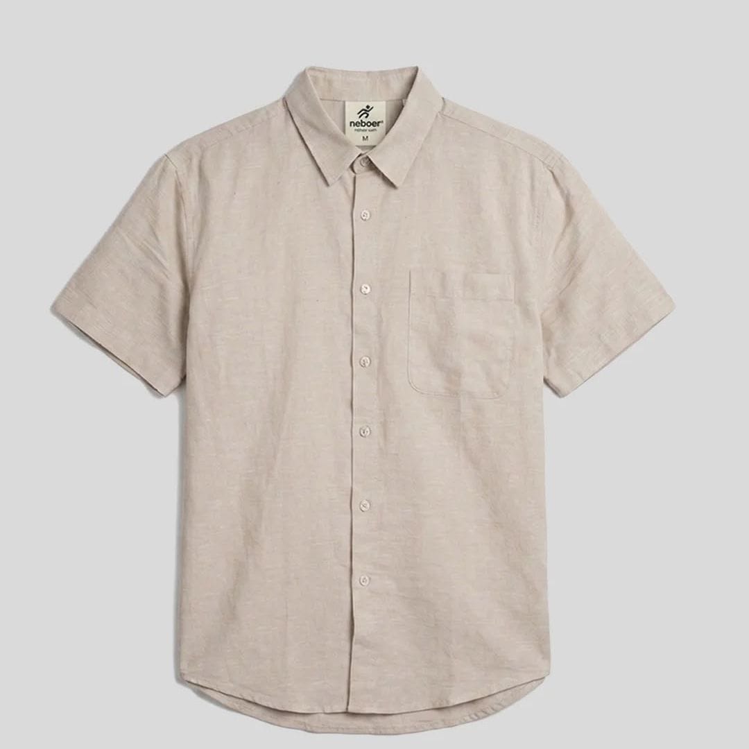 Neboer Men'S Premium Linen Short Sleeve Button-Down Shirt | Breathable Casual Summer Wear For Men / Linen Shirt For Men - image 2