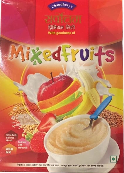 Sarbottam Mixed Fruit Lito 400g ( Pack Of 12 + 1 Pc Free ) – Baby Weaning Cereal For 6+ Months, Protein & Calcium Rich Nutrition For Growth & Brain Development, Pre-Cooked Roasted Grain Powder, Easy To Digest | Sarbottam - image 4