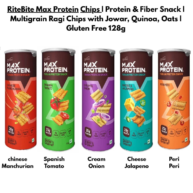 RiteBite Max Protein Chips Cream & Onion ( Pack Of 3 ) | Protein & Fiber Snack | Low GI, Gluten Free, No Preservatives, 100% Vegetarian - image 5
