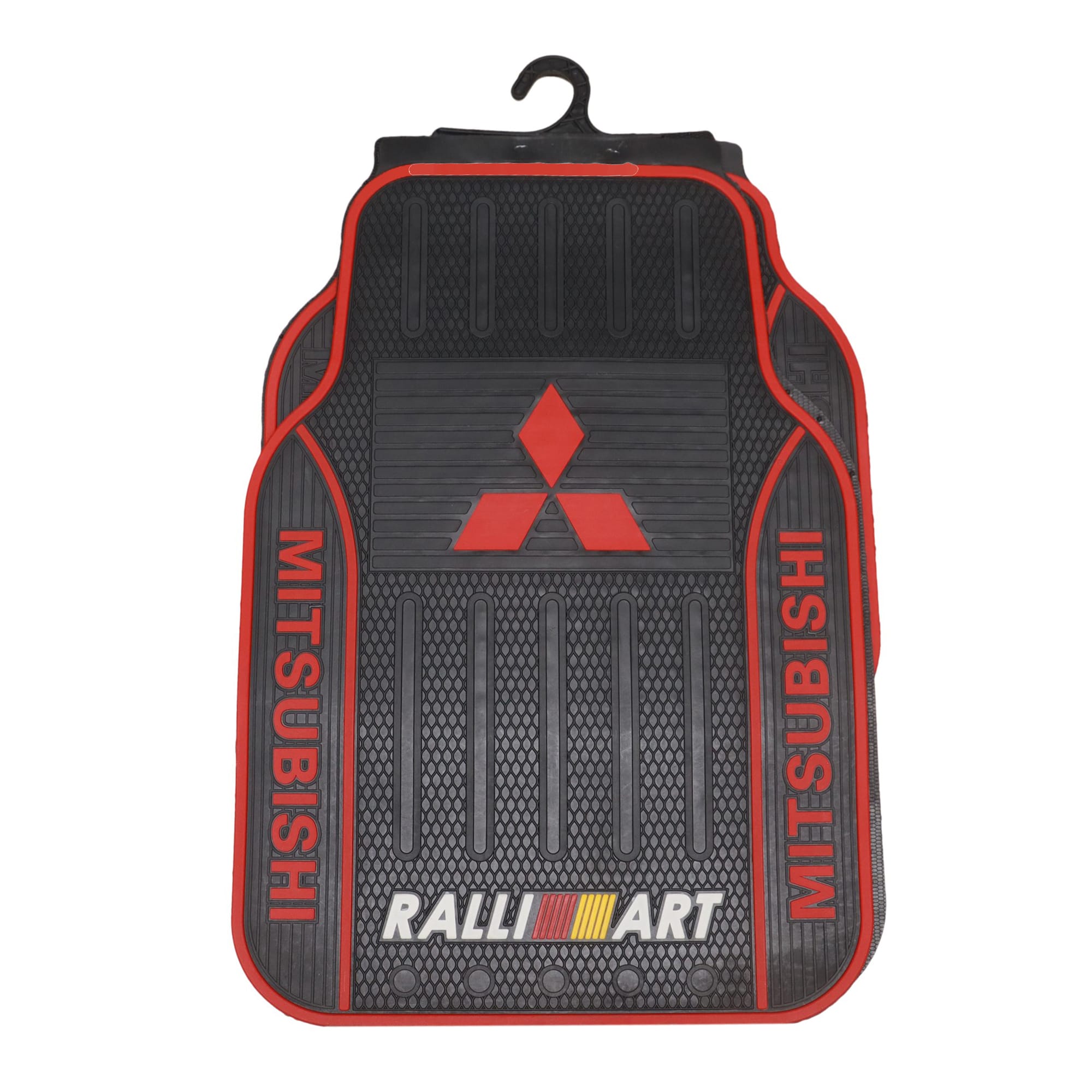 Floor Mat | Black/Red Color Floor Mat For Mitsubishi Car - 051921-M - image 1