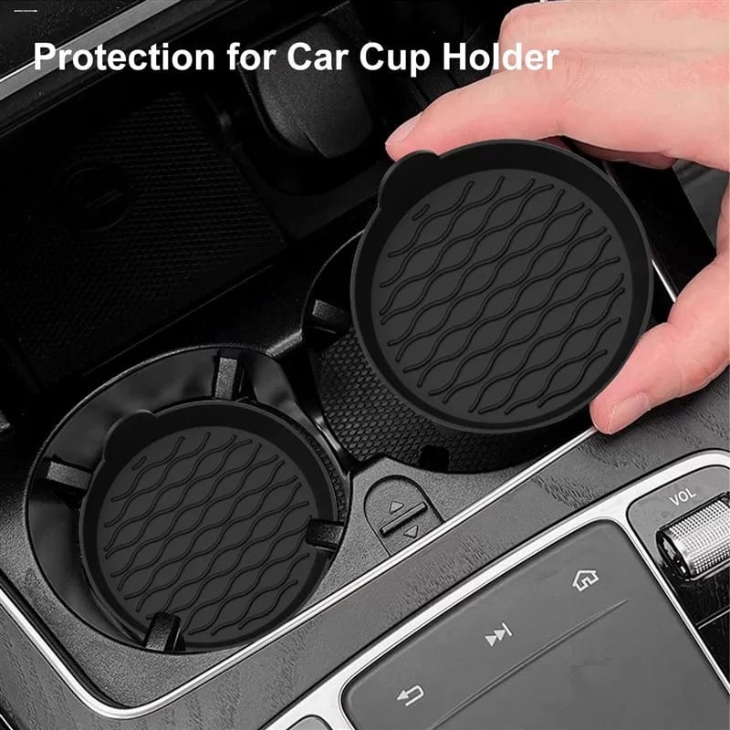 Car Cup Coaster Flexible Heat-Resistant Silicone Cup Holder Insert | Universal Anti-Slip Holder Liner | Washable Dustproof Drink Holder Protector for Cars, SUVs & Trucks - 052252 - image 5