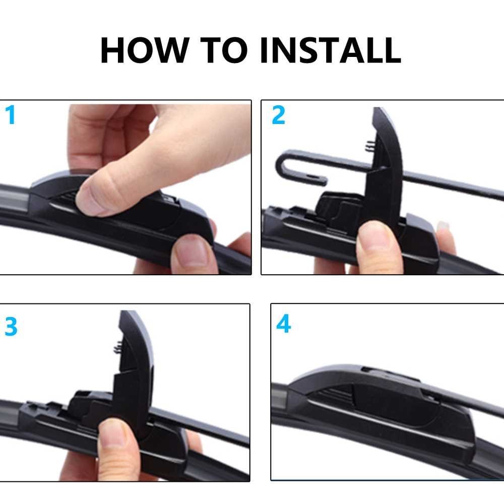 Car Windshield Wiper Blade 26" | Quiet & Streak-Free | Universal and Hybrid Design | U-Shaped Hook Lock Mechanism - Wiper-26N - image 2